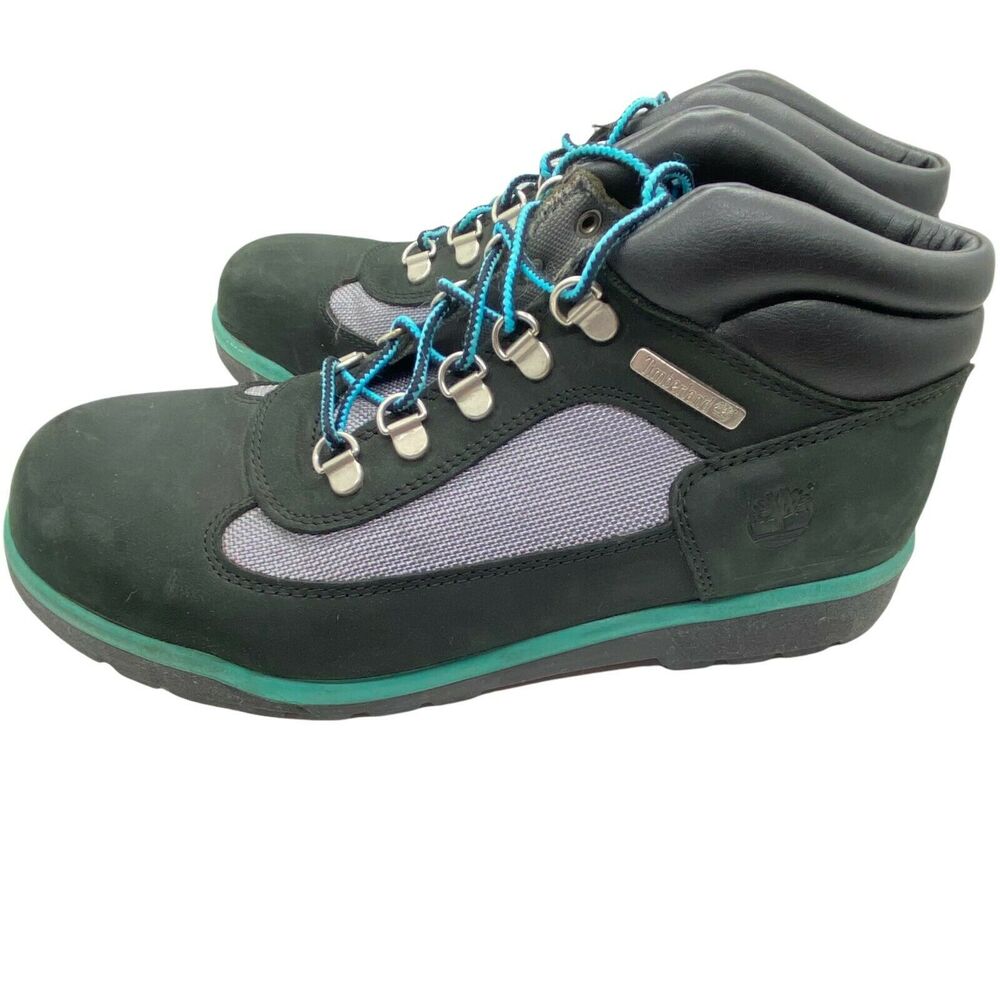 Timberland Girls 106105 Black Gray Green Lace Up Ankle Hiking Boots Size 6.5